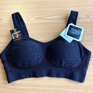 Bali Comfort Revolution Shaping Wireless Bra Medium M Black Swirl NWT